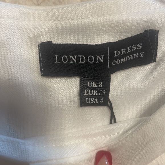 White navy blue stretchy dress - Picture 7 of 7